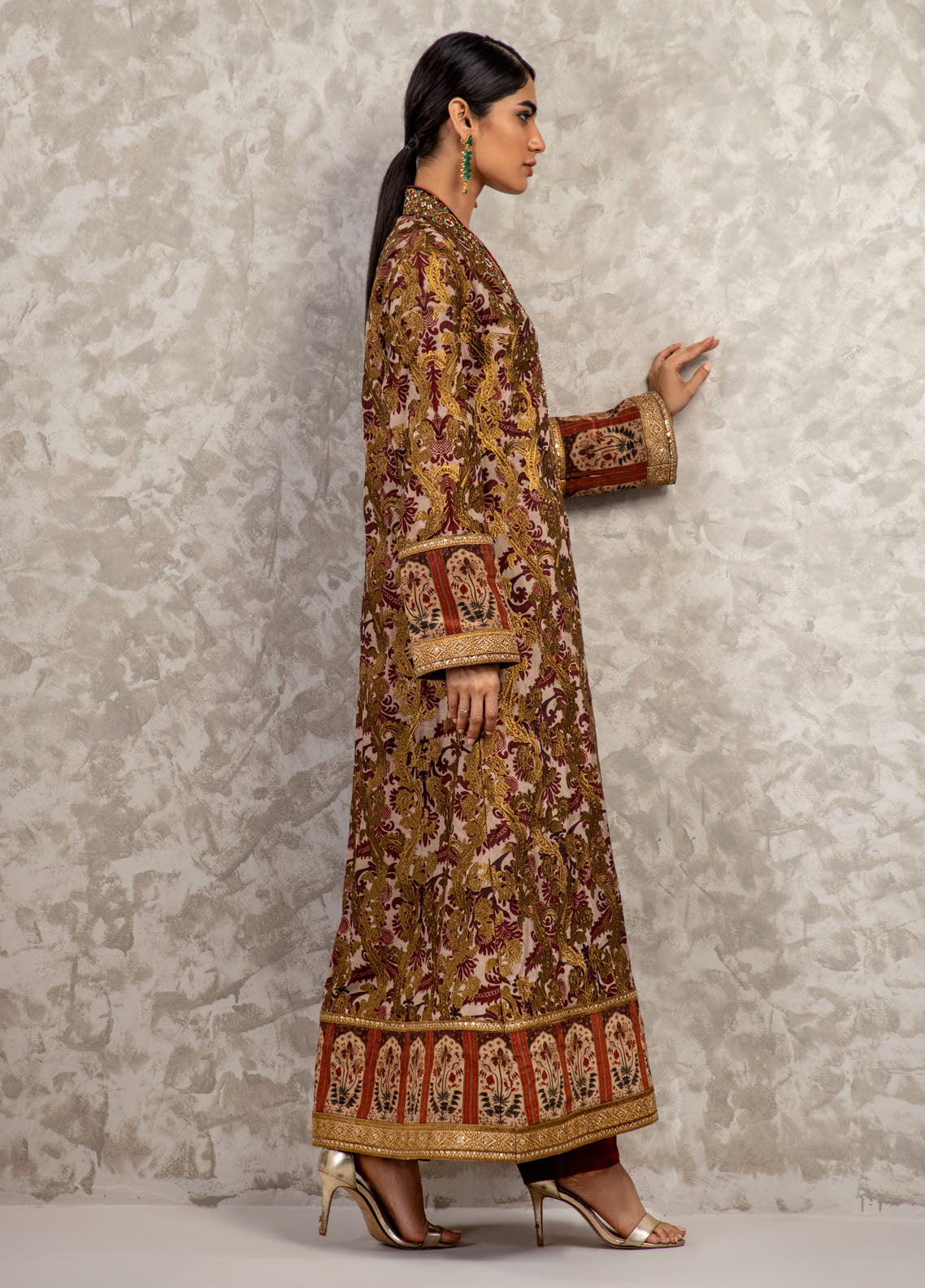 Shamaeel Ansari Luxury Pret Embroidered Silk Shirt AM-18