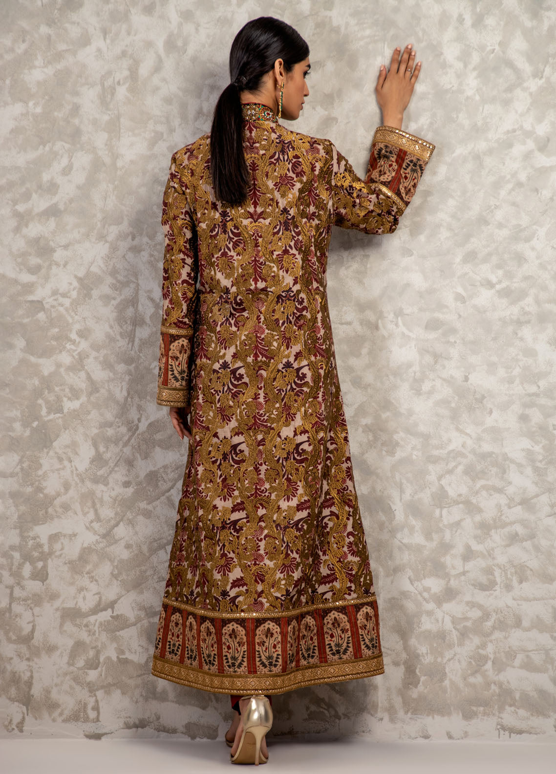 Shamaeel Ansari Luxury Pret Embroidered Silk Shirt AM-18