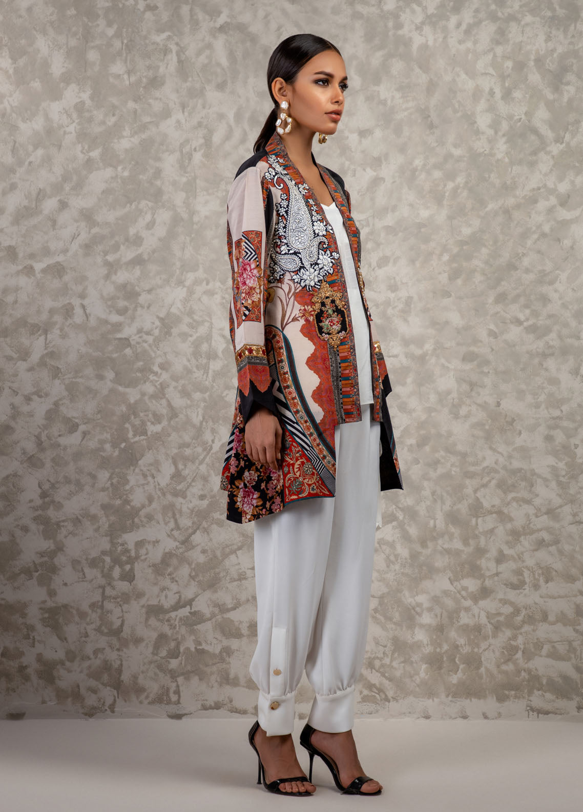 Shamaeel Ansari Luxury Pret Embroidered Silk Shirt AM-19