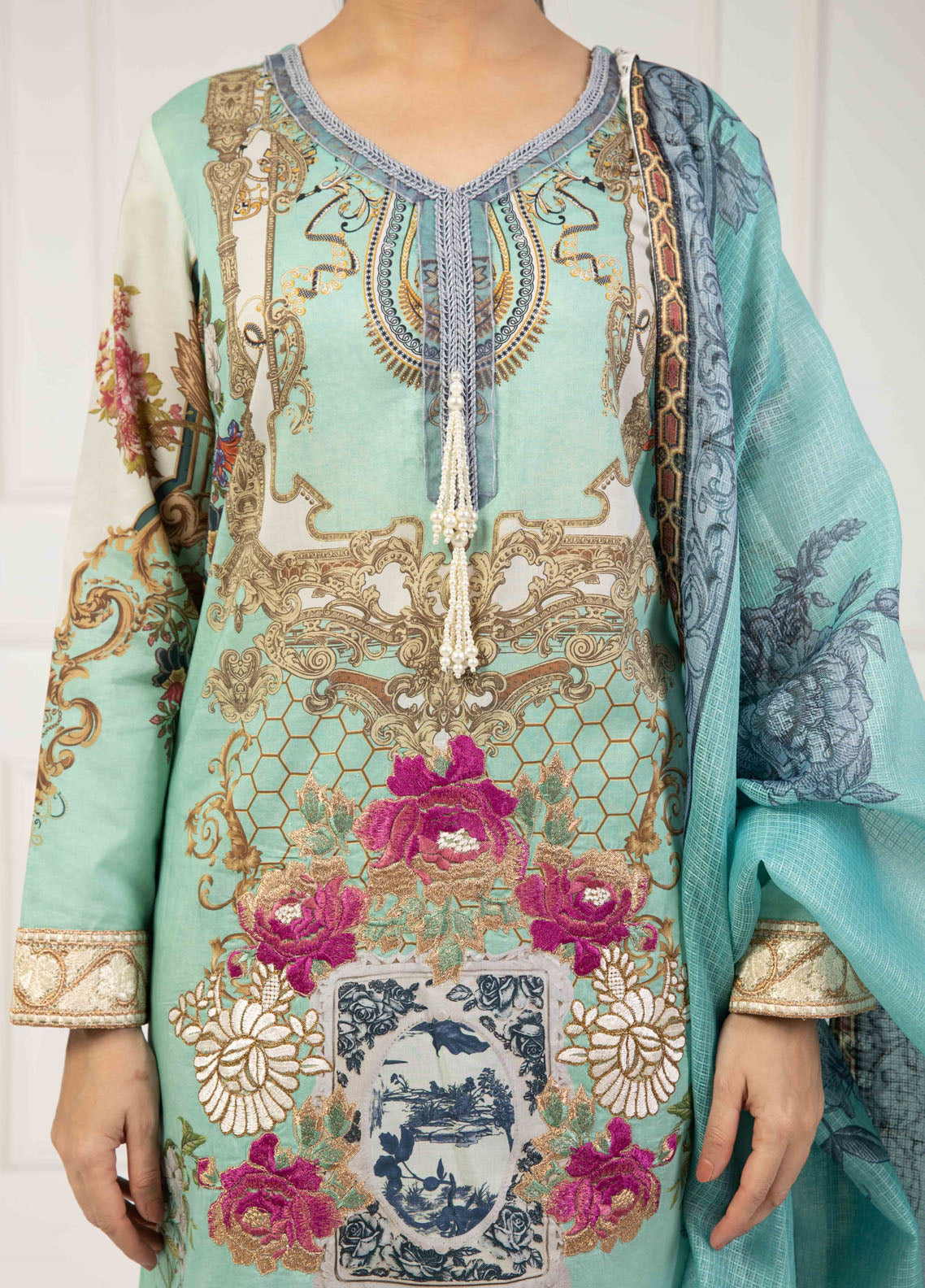 Shamaeel Ansari Essentials Unstitched Lawn Collection 2023 LV112