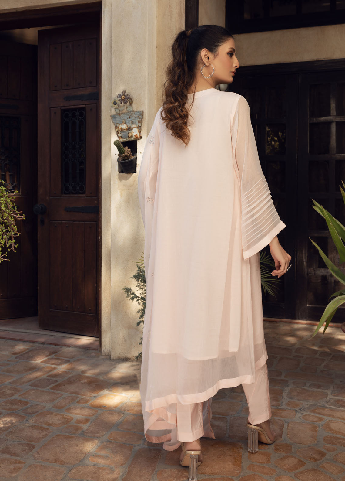 Shamooz Luxury Pret Chiffon 3 Piece Dress SEM-0407 Blush Pink