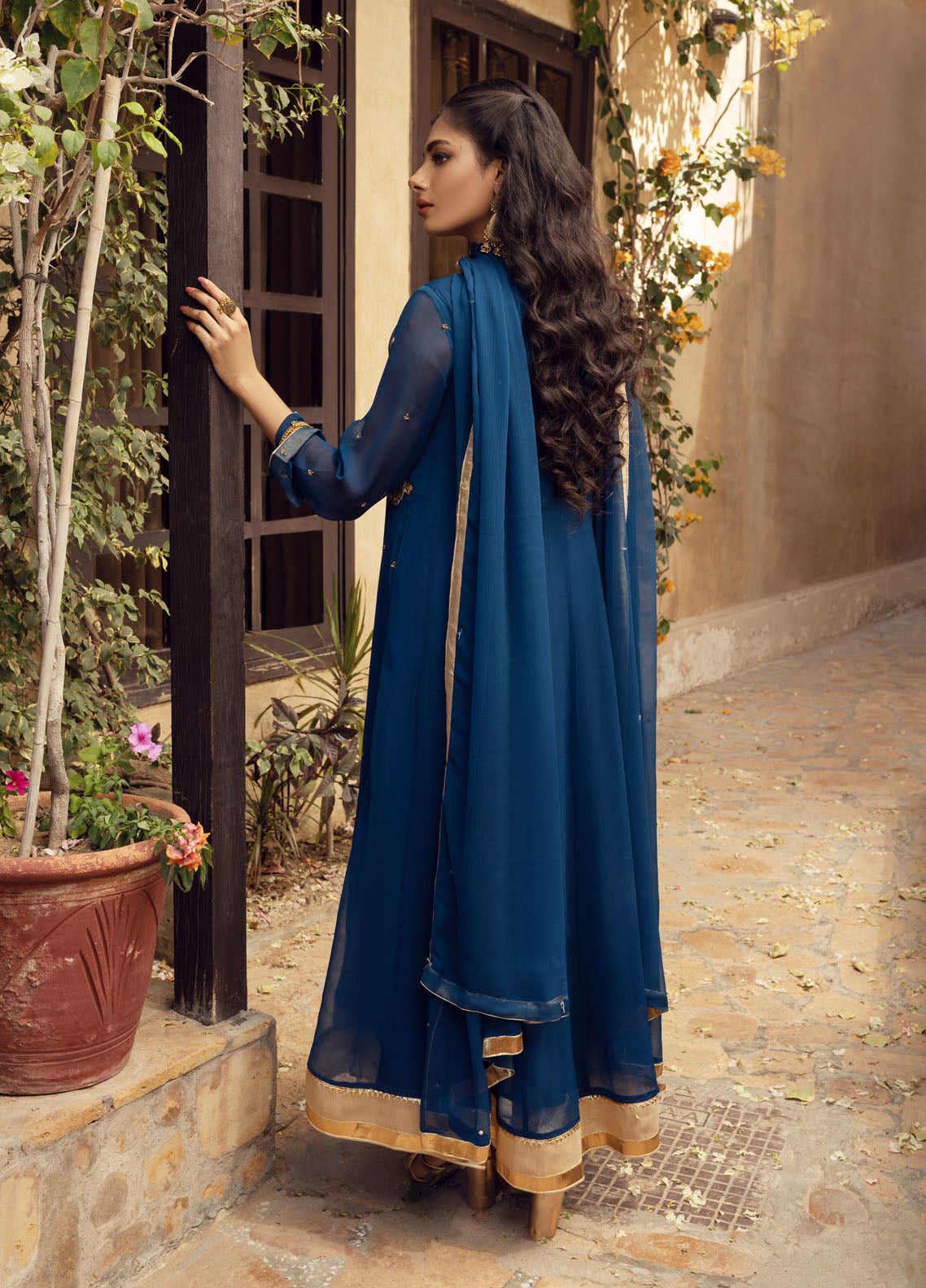 Shamooz Luxury Pret Chiffon 3 Piece Dress SEM-0416 French Blue