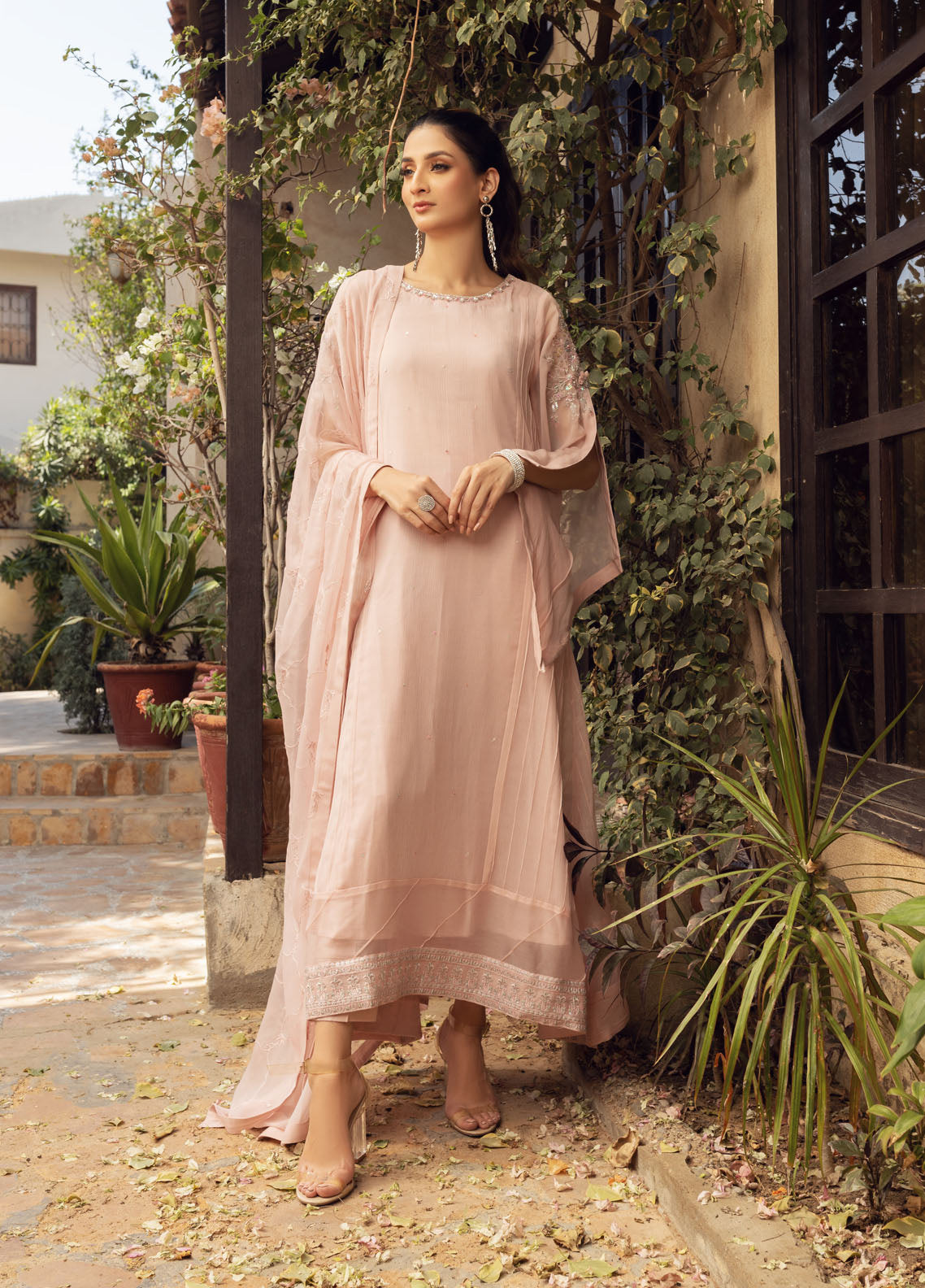 Shamooz Luxury Pret Chiffon 3 Piece Dress SEM-0424 Soft Pink