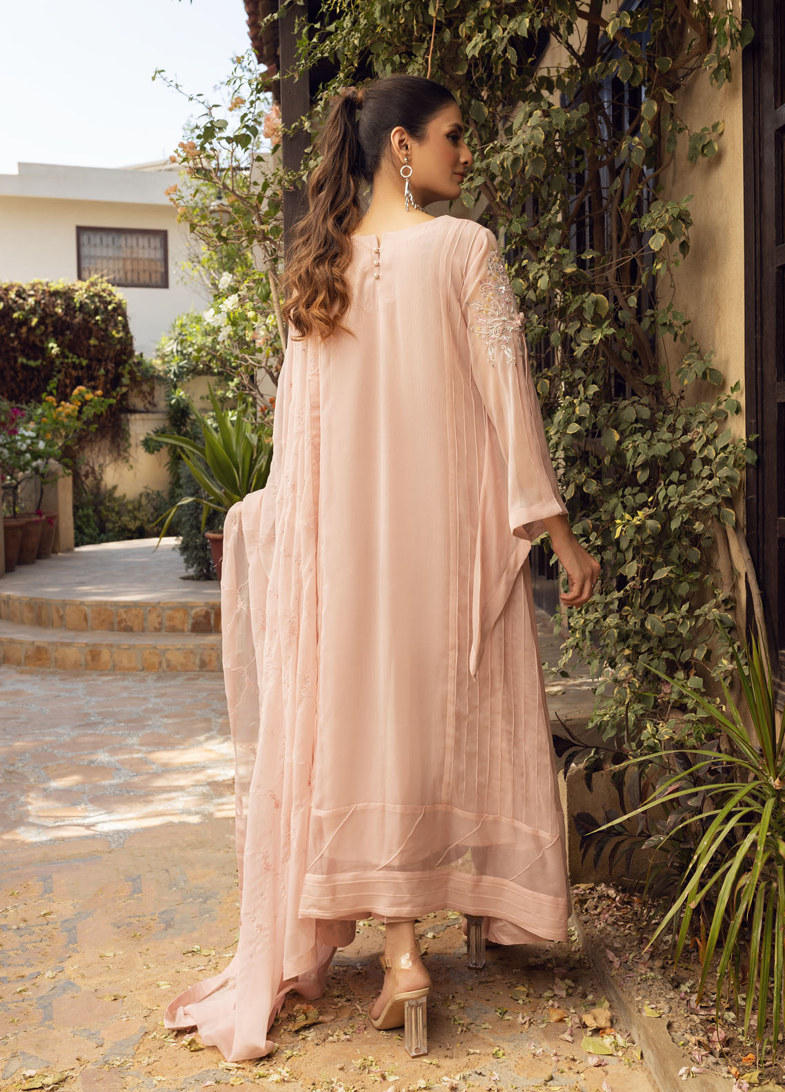 Shamooz Luxury Pret Chiffon 3 Piece Dress SEM-0424 Soft Pink