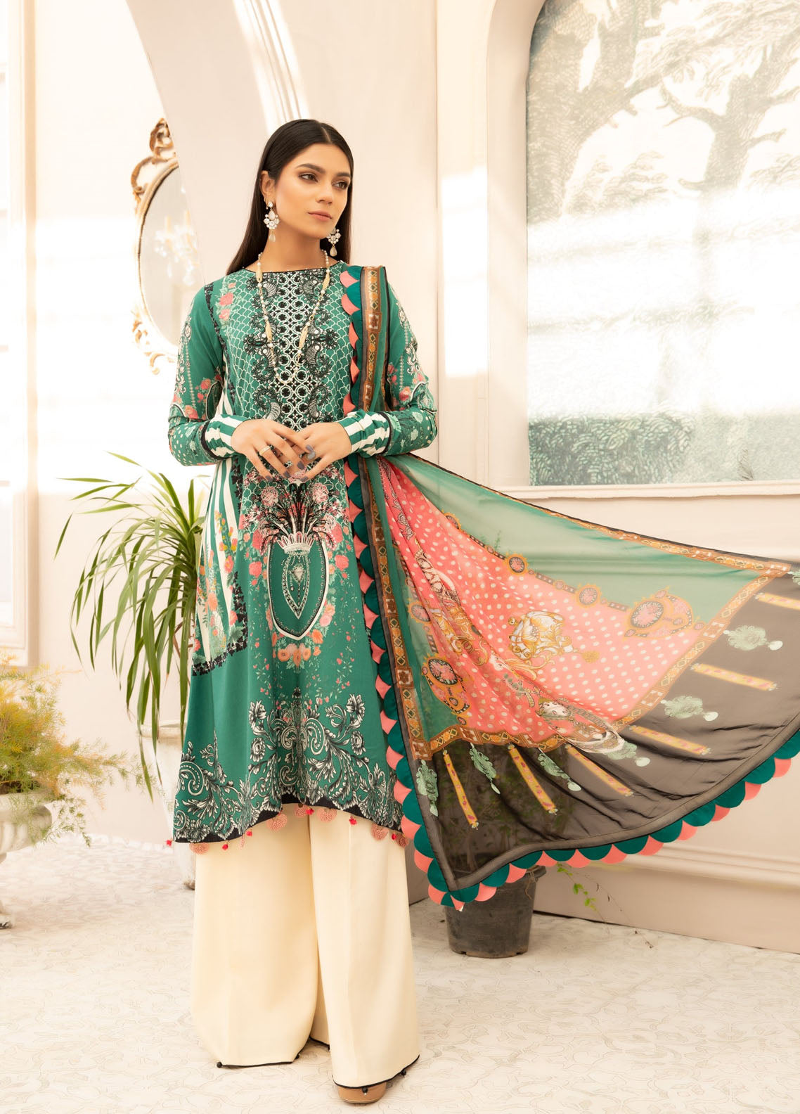Silsila By Vitalia Embroidered Linen Collection 2023 D-01 Thea