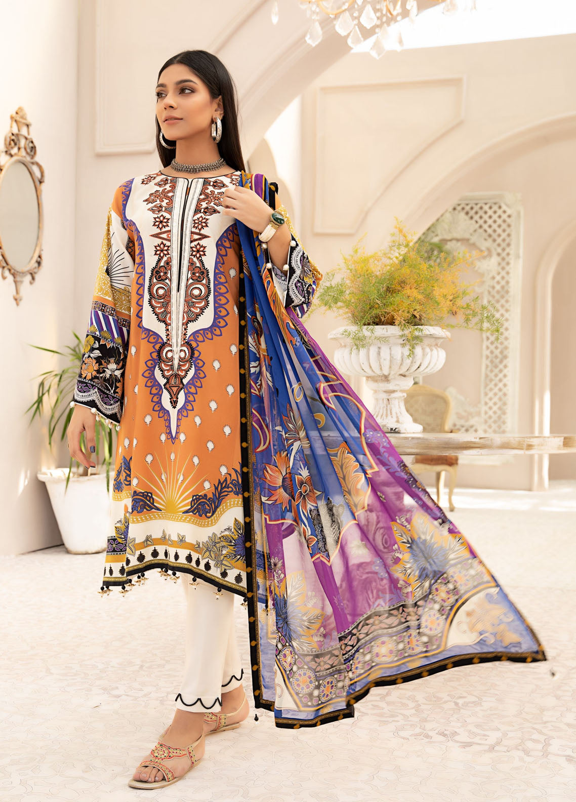 Silsila By Vitalia Embroidered Linen Collection 2023 D-02 Tresor