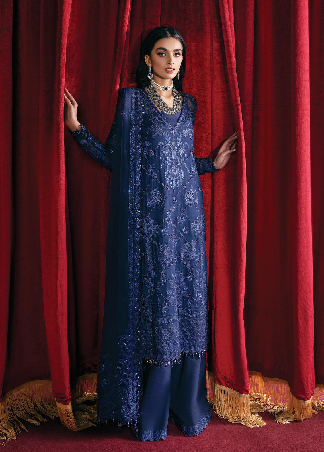 Starlet By Afrozeh Luxury Unstitched Collection 2023 ASOS-V1-04 Sapphire Elegance