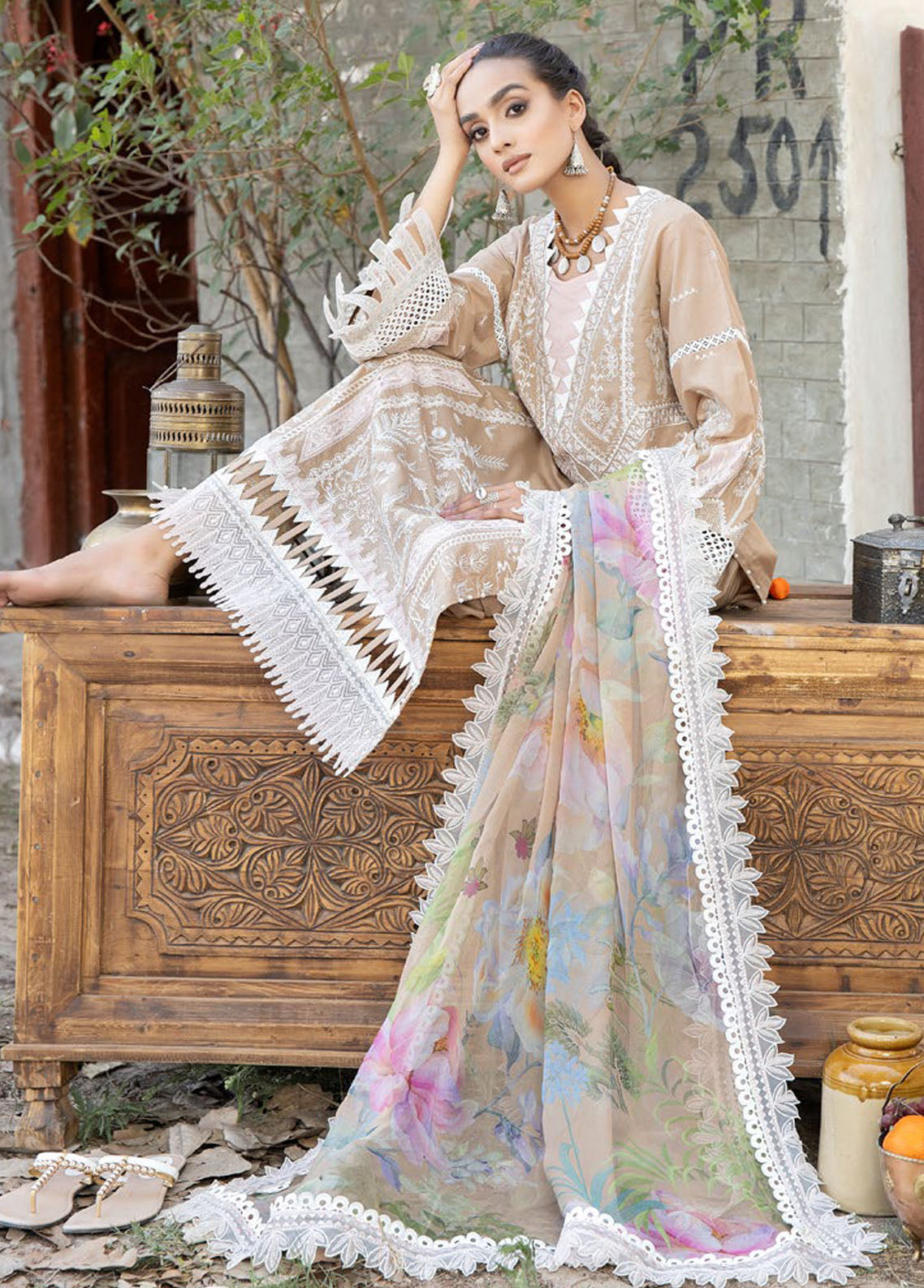 Tehzeeb By Riaz Arts Chikankari Lawn Collection 2023 TL-42