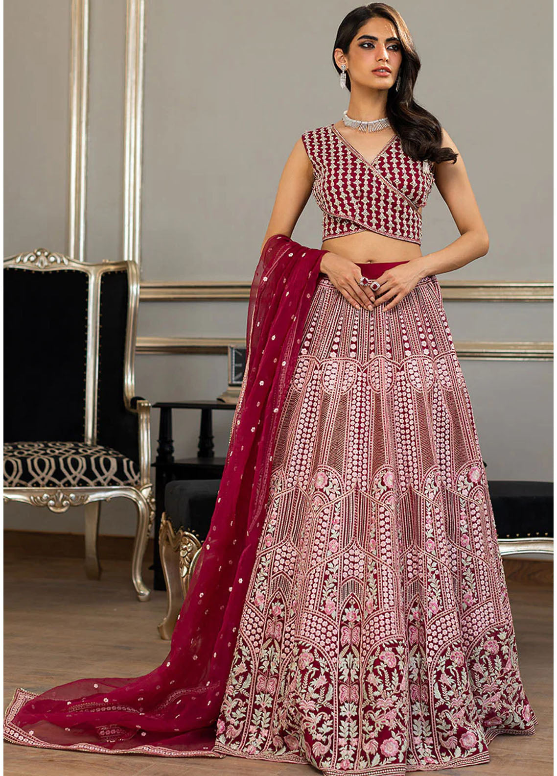 Threads & Motifs Luxury Pret Organza Lehenga and Blouse 8108