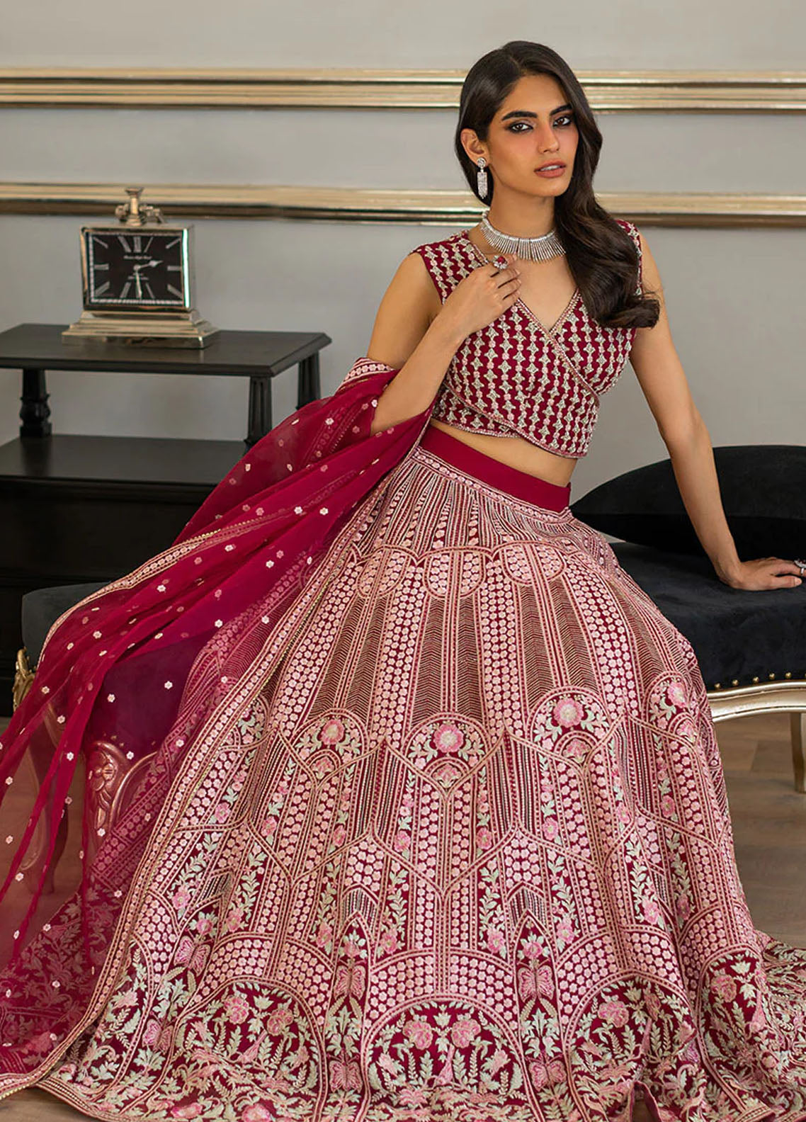 Threads & Motifs Luxury Pret Organza Lehenga and Blouse 8108