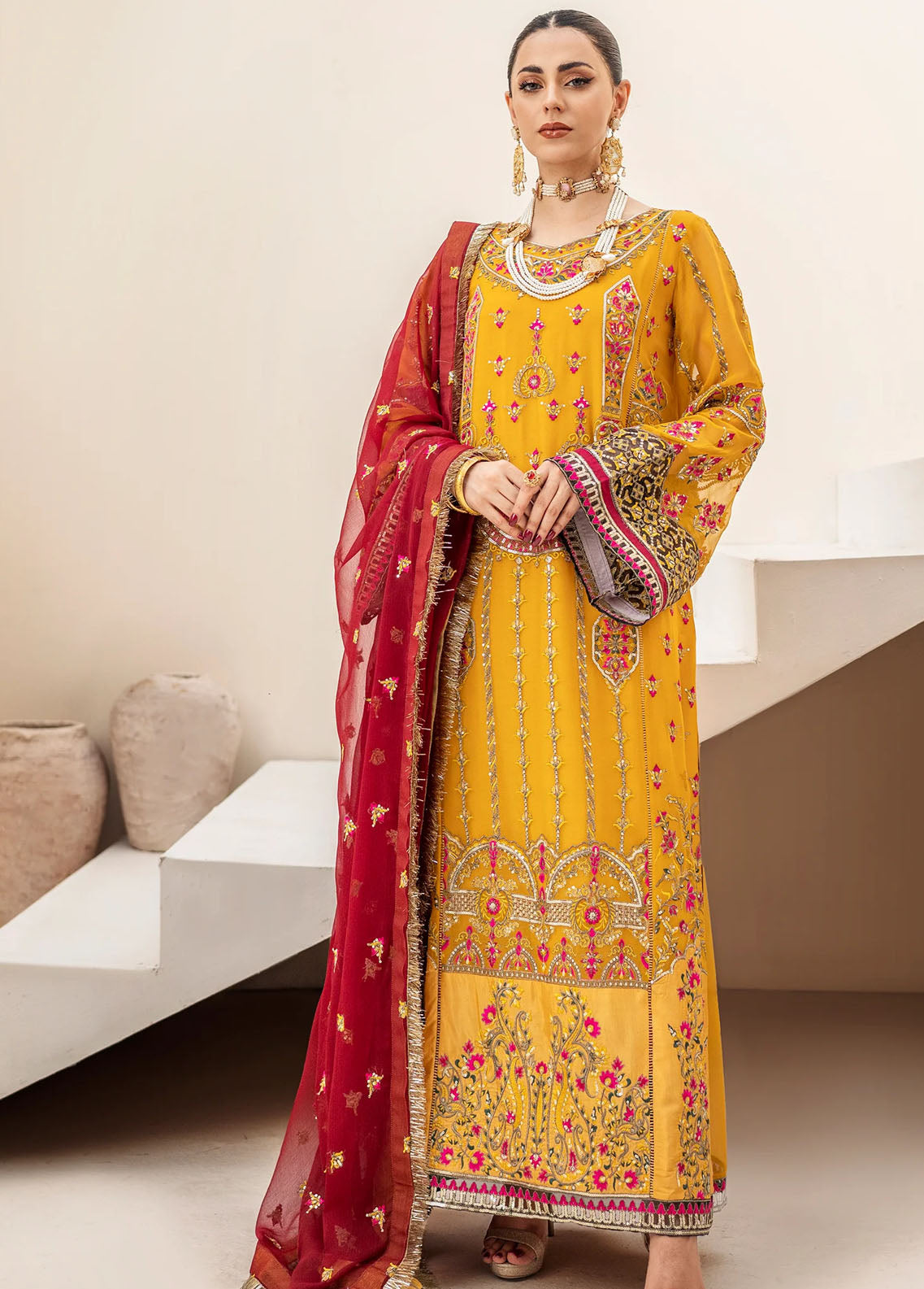 Zainab By Mashq Unstitched Collection 2023 QFD-0062 Canary Yellow