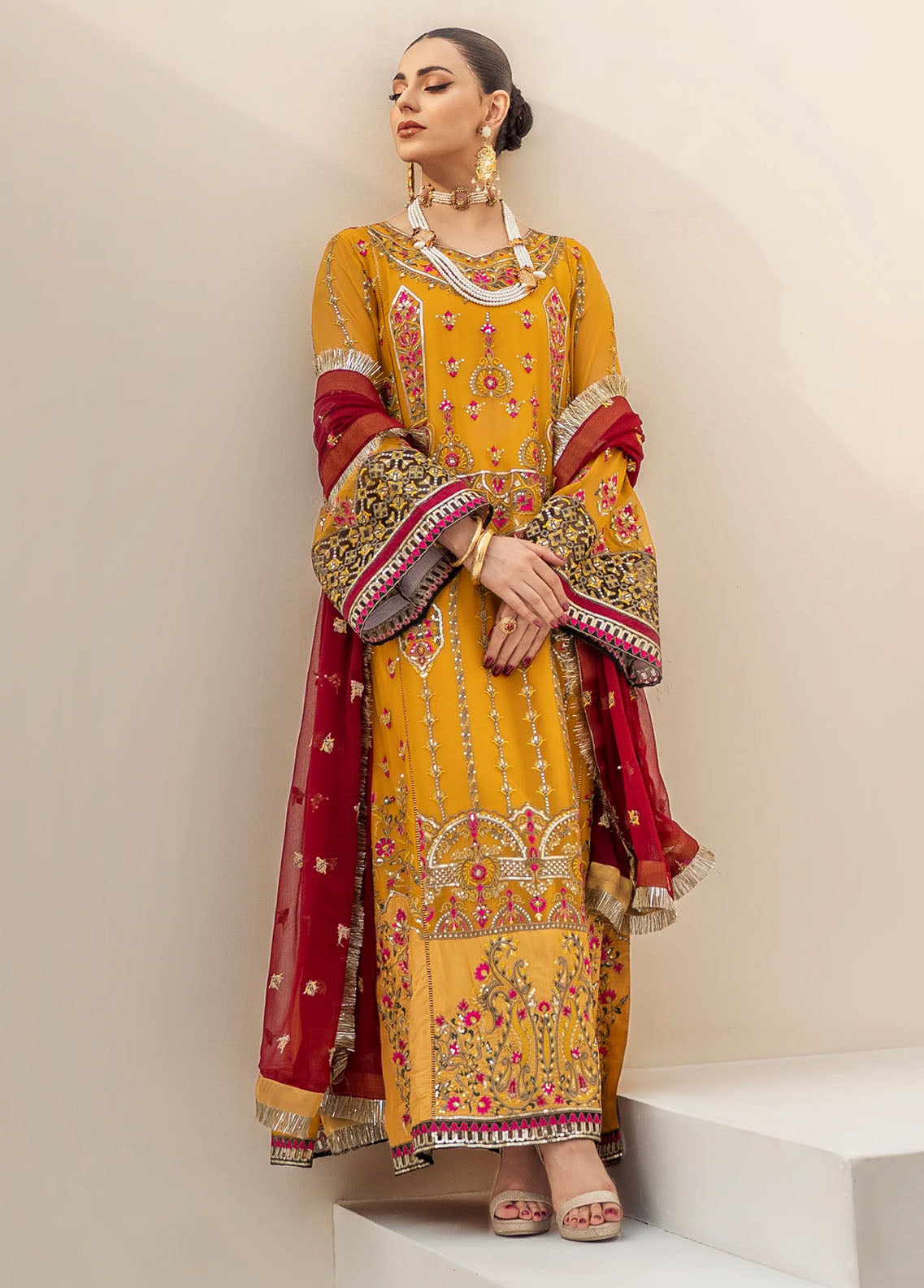 Zainab By Mashq Unstitched Collection 2023 QFD-0062 Canary Yellow