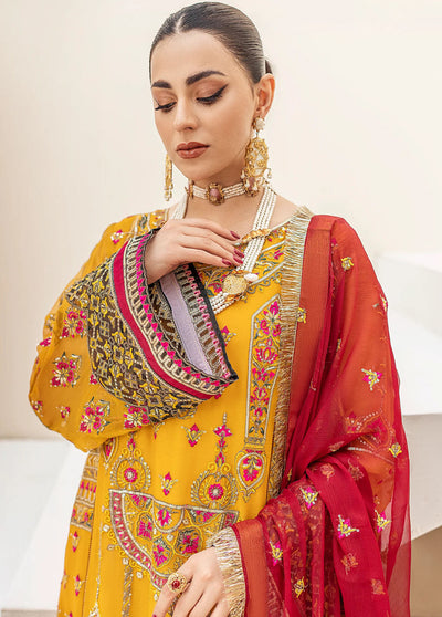 Zainab By Mashq Unstitched Collection 2023 QFD-0062 Canary Yellow