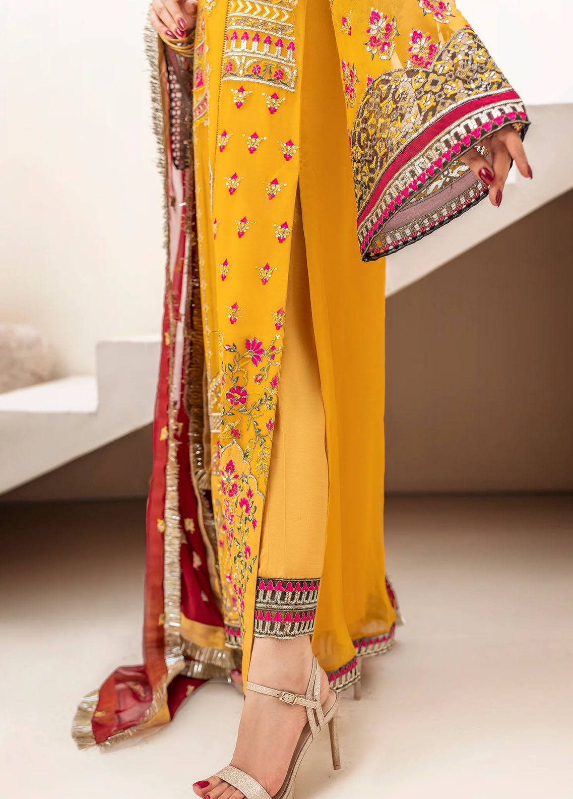 Zainab By Mashq Unstitched Collection 2023 QFD-0062 Canary Yellow