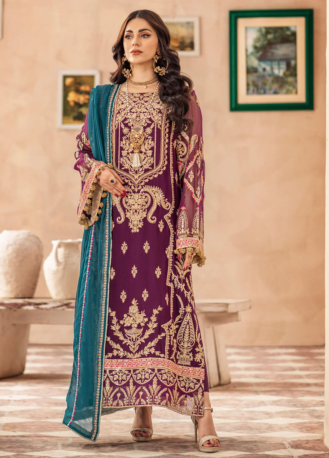 Zainab By Mashq Unstitched Collection 2023 QFD-0065 Beauty Marked