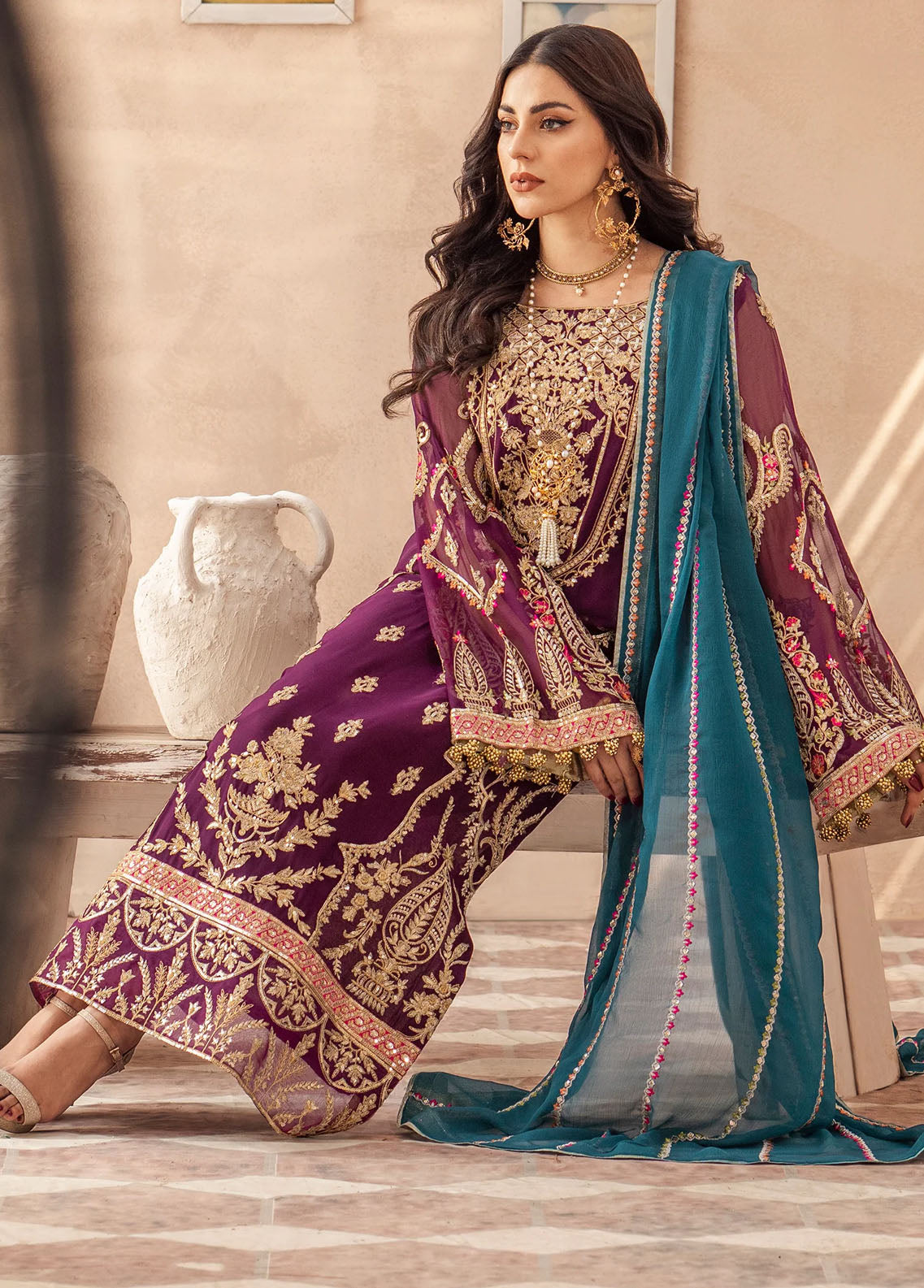 Zainab By Mashq Unstitched Collection 2023 QFD-0065 Beauty Marked