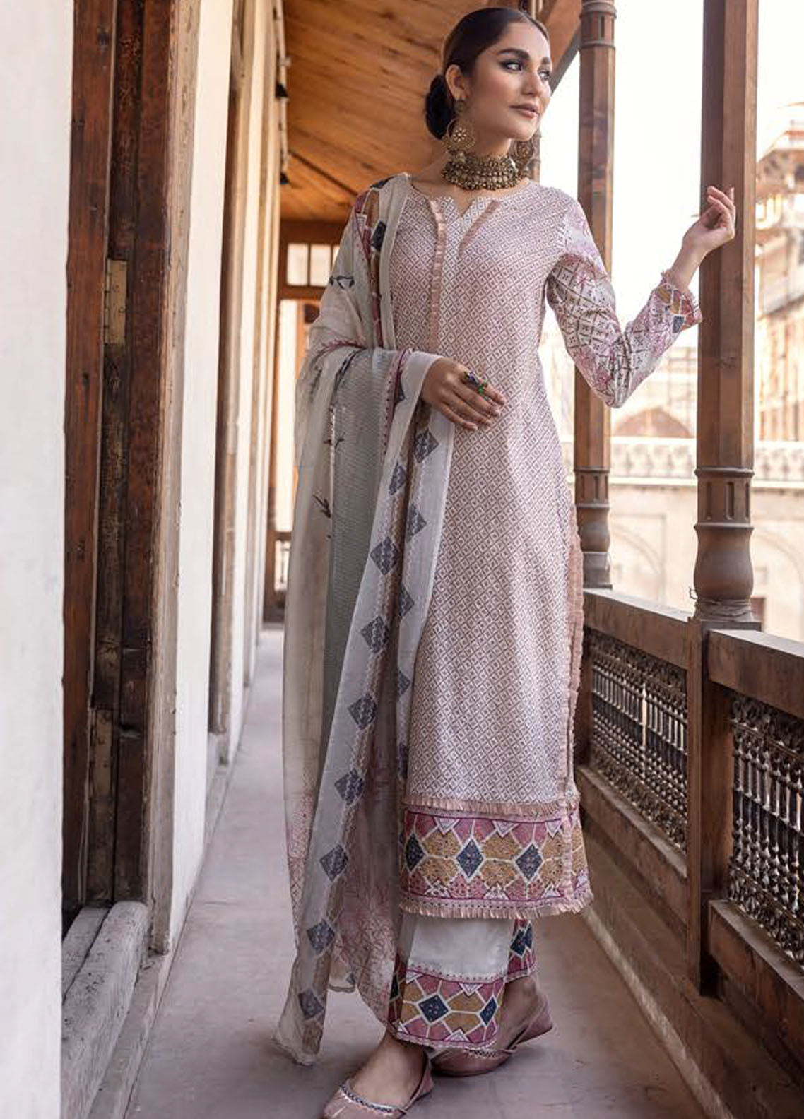 Zarkis By Riaz Arts Mother Printed Chikankari Collection D-07