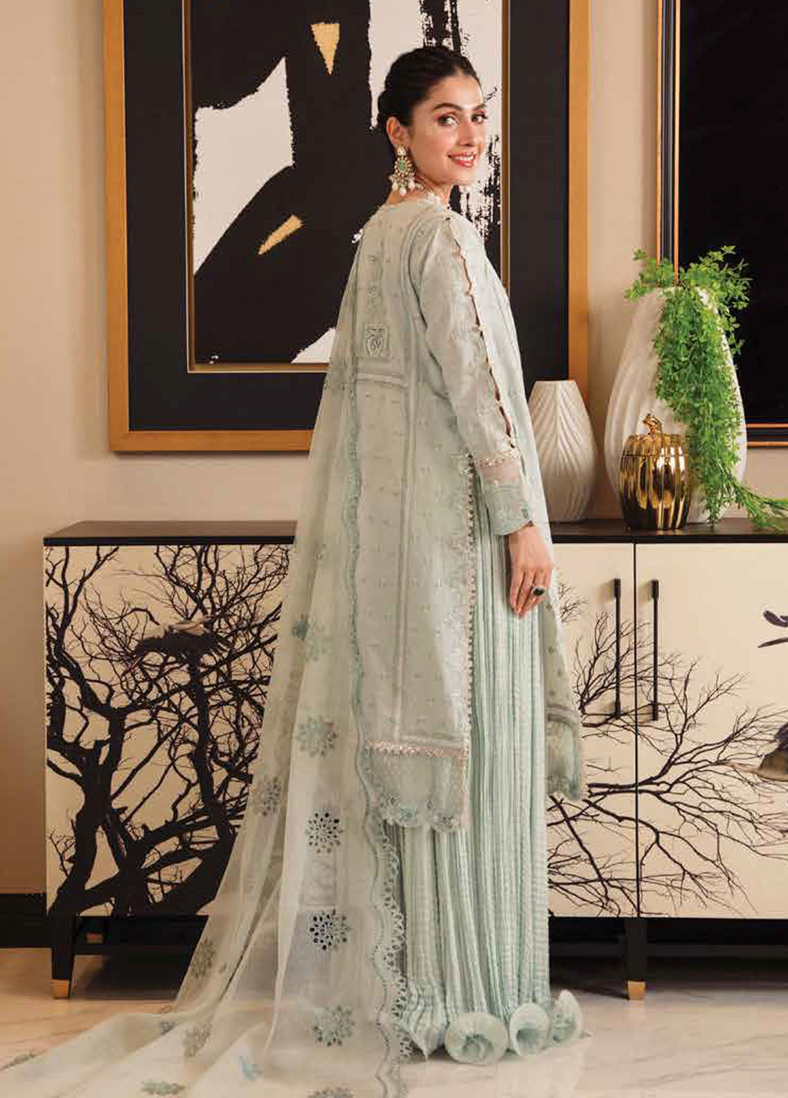 Zarqash Luxury Lawn Unstitched Collection 2023 ZQL-003 Ella