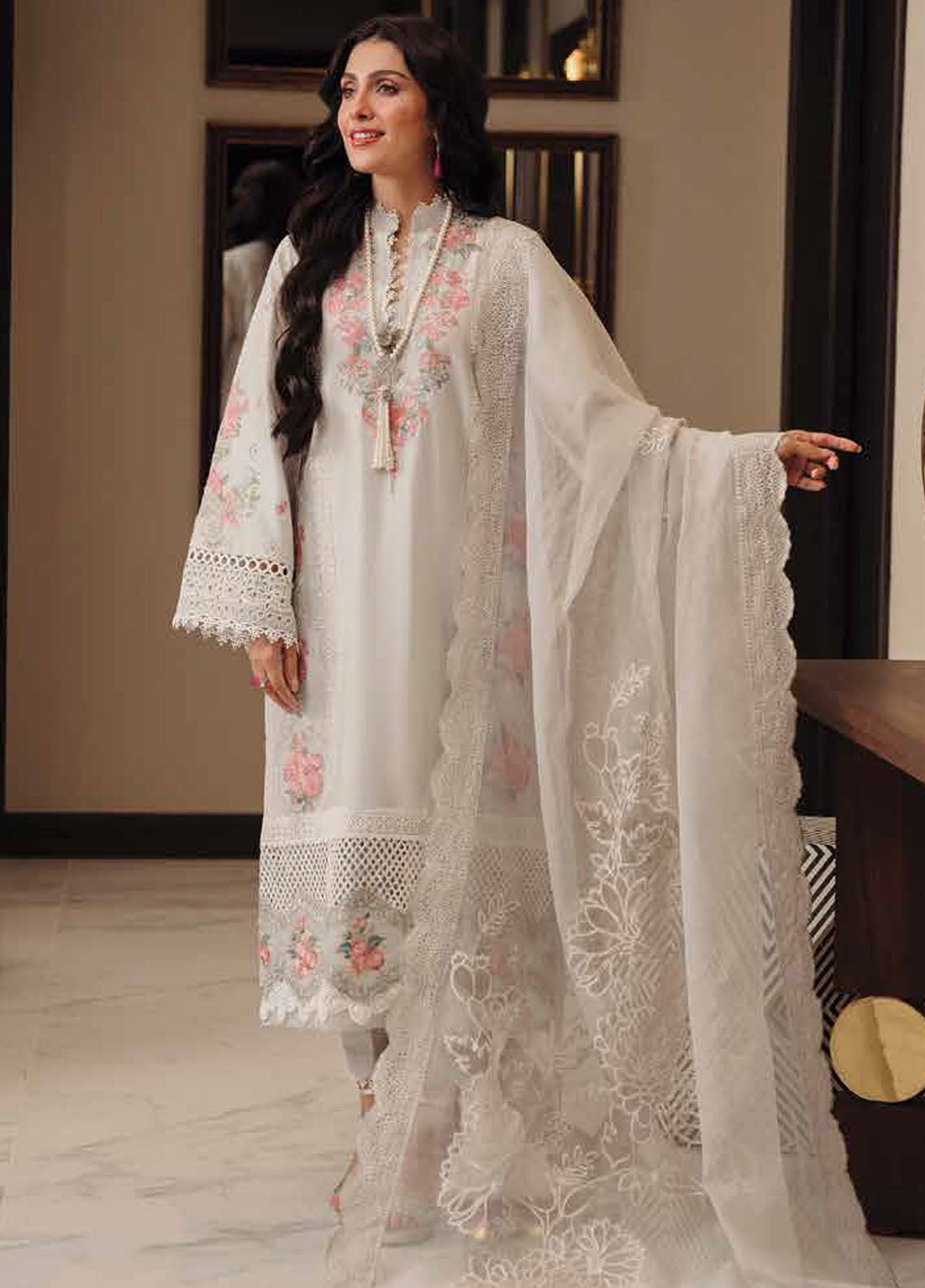 Zarqash Luxury Lawn Unstitched Collection 2023 ZQL-007 Izel