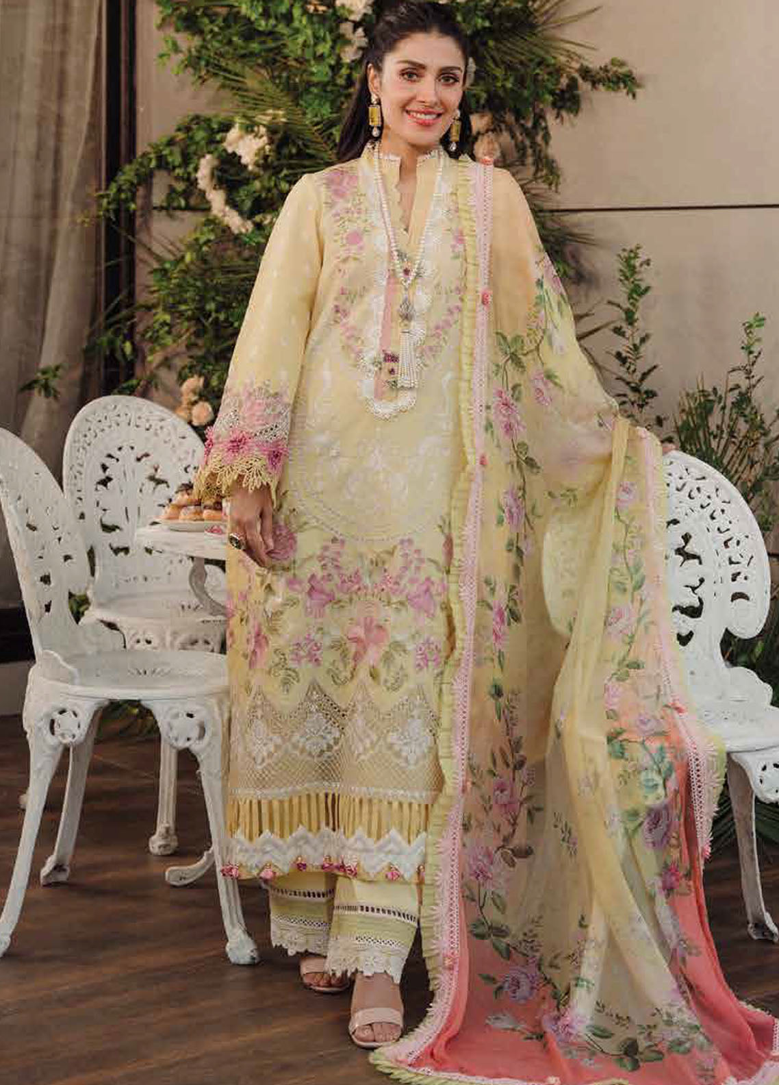 Zarqash Luxury Lawn Unstitched Collection 2023 ZQL-009 Rosella