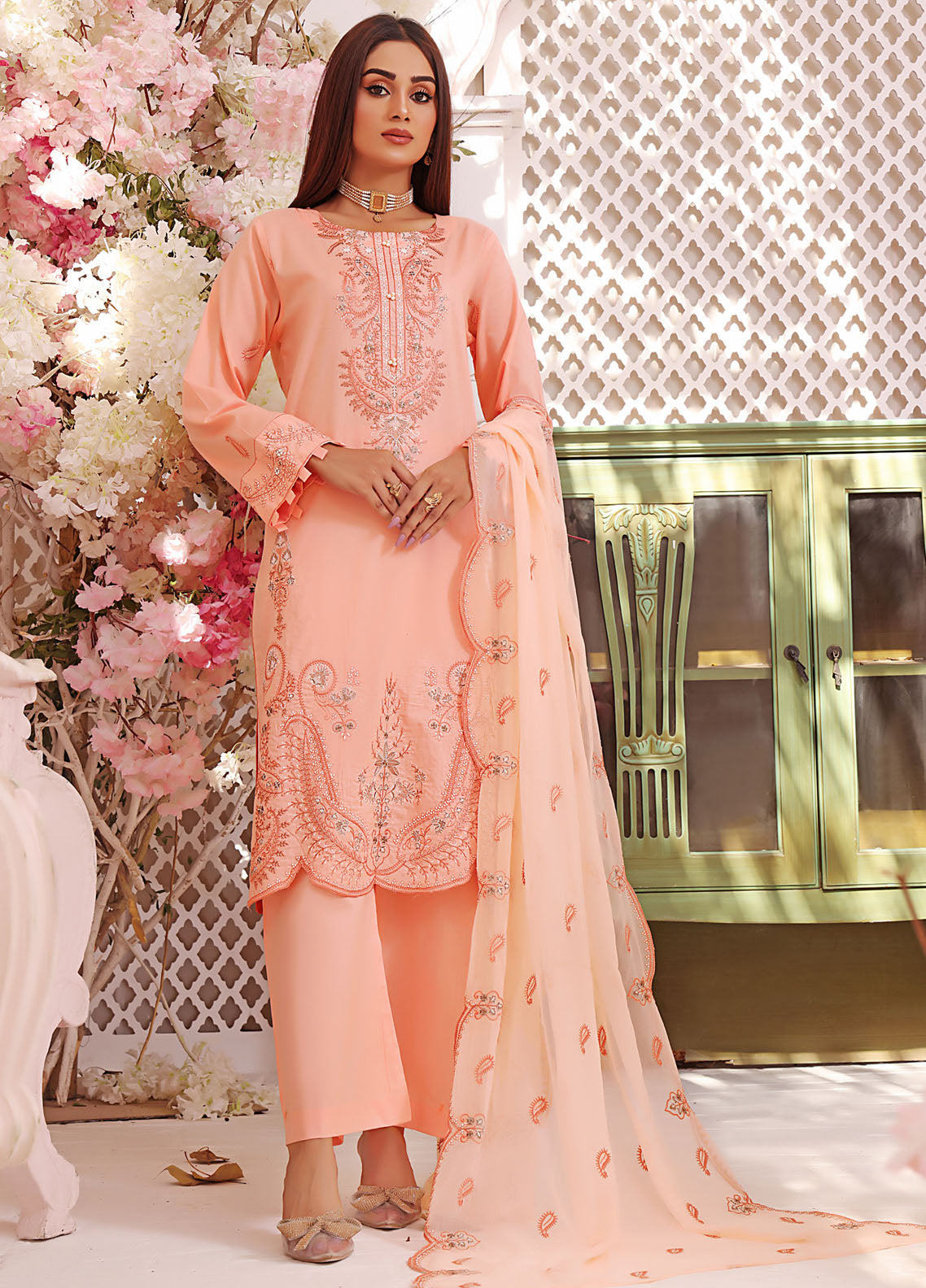 Zenia By Fine Tex Embroidered Lawn Suits Unstitched 3 Piece FNT23-Z6 ZC-06 - Summer Collection