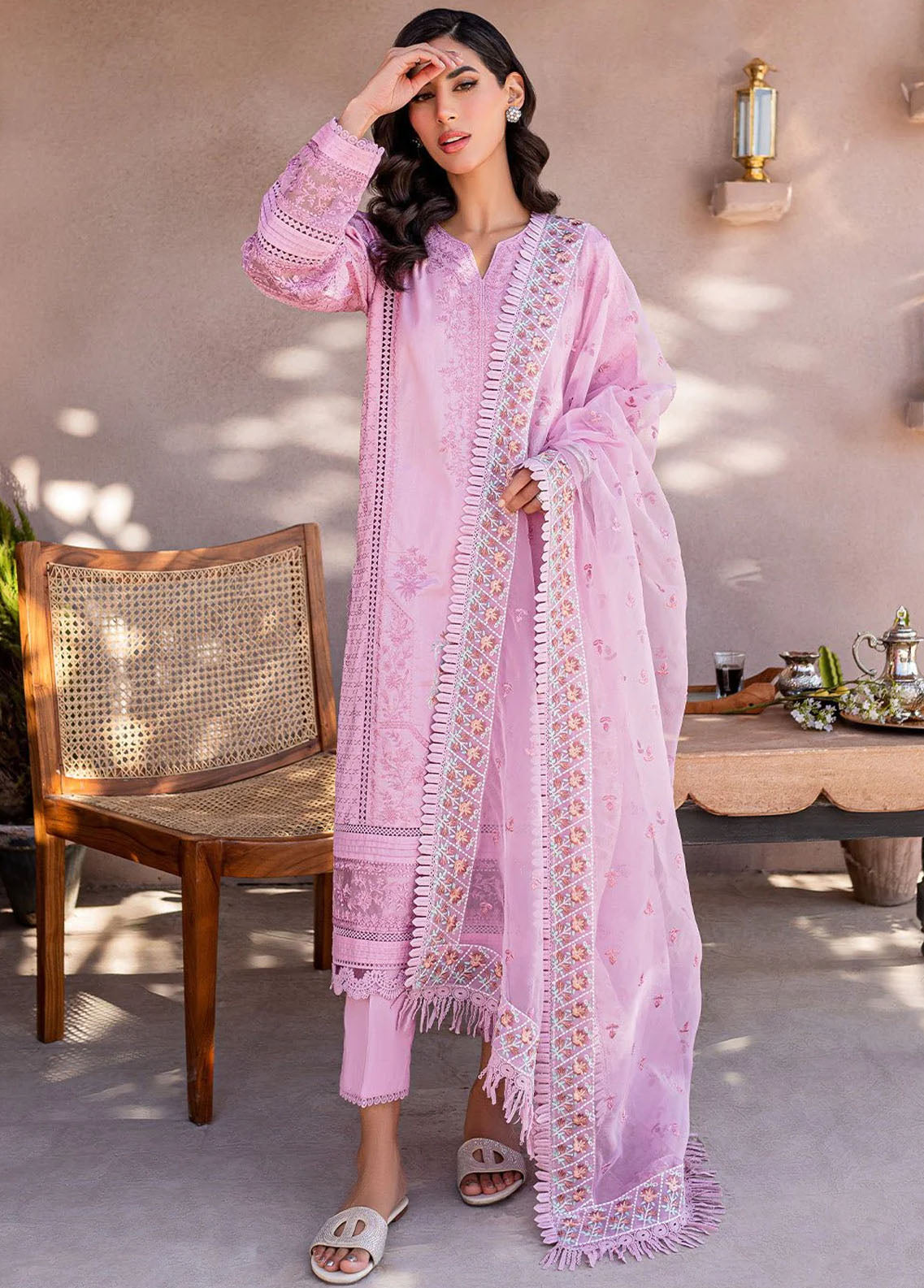 Zoya & Fatima Unstitched Luxury Lawn Collection 2023 ZF-03 Sehr