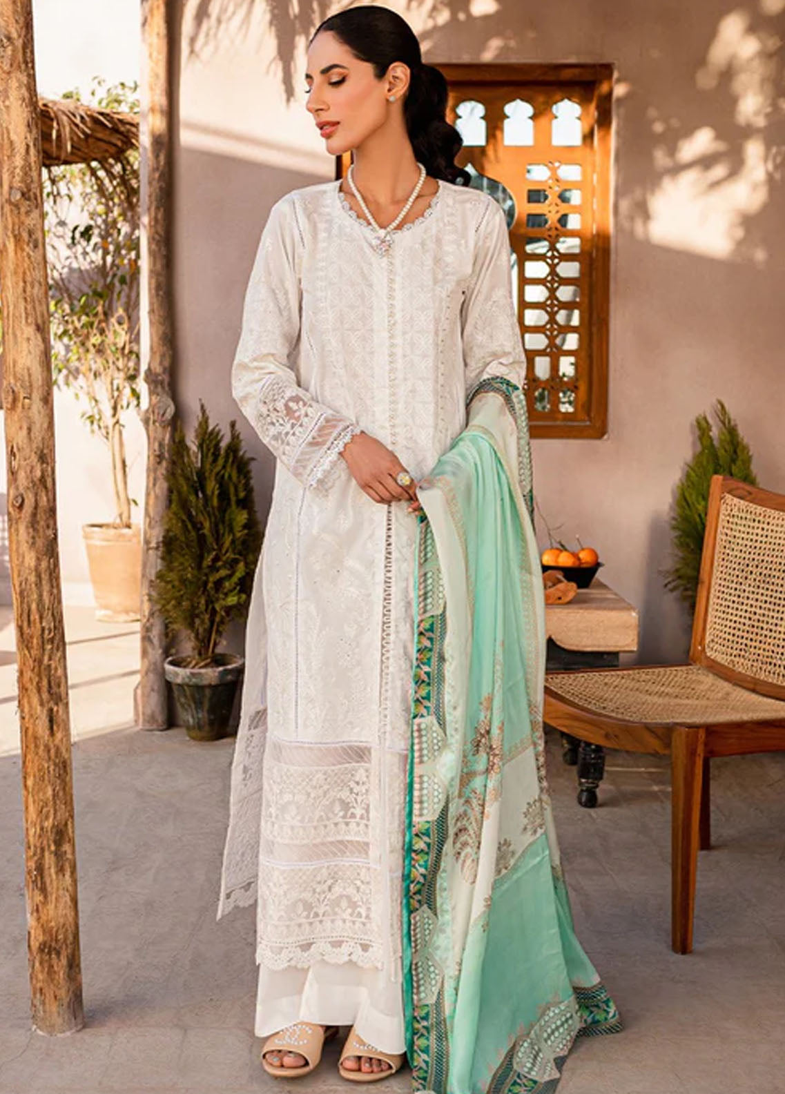 Zoya & Fatima Unstitched Luxury Lawn Collection 2023 ZF-08 Azaya