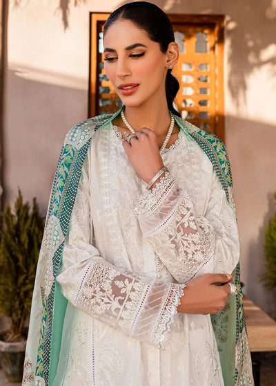 Zoya & Fatima Unstitched Luxury Lawn Collection 2023 ZF-08 Azaya